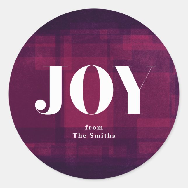 Bold Joy Purple Chalk Christmas Holiday Sticker (Front)