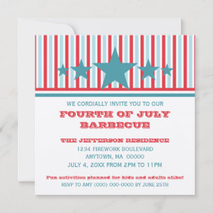 Bold July 4th Stars and Stripes Invite