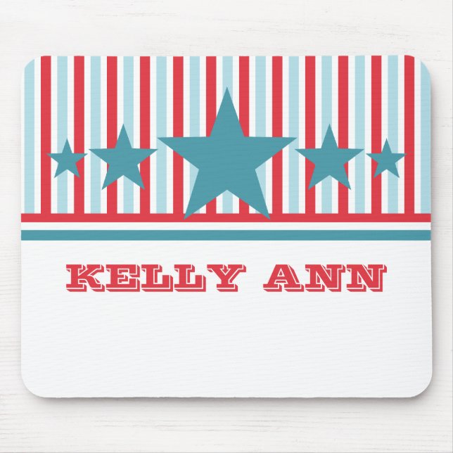 Bold July 4th Stars and Stripes Mousepad (Front)
