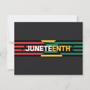 Bold Juneteenth Graphic Red, Yellow & Green Strip Holiday Card