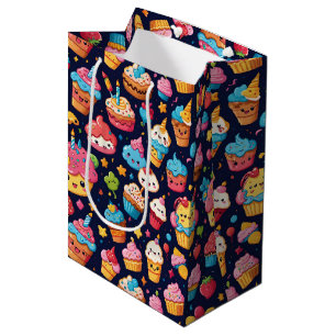 Bold Kawaii Birthday Pattern Medium Gift Bag