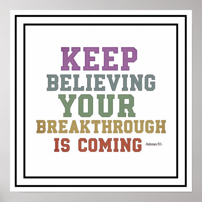 Bold Keep Believing Your Breakthrough Is Coming Poster (Front)