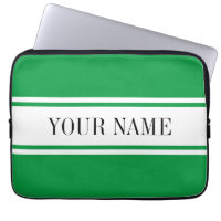 Bold Kelly Green White Racing Stripe Optional Text