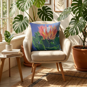 Bold King Protea   Hand-Painted Floral Art Cushion