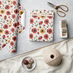 Bold Ladybug Design Wrapping Paper