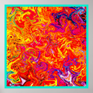 Bold Lava Colors Abstract Design Poster