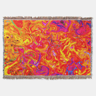 Bold Lava Colors Abstract Design Throw Blanket