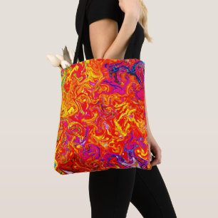Bold Lava Colours Abstract Design Tote Bag