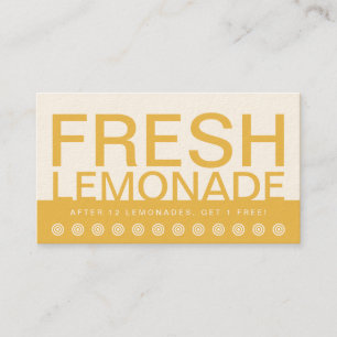 bold LEMONADE customer loyalty card