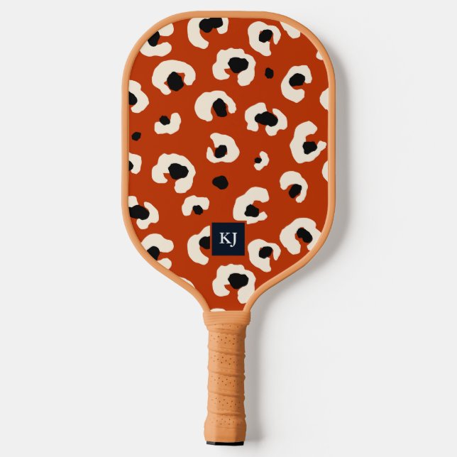 Bold Leopard Monogrammed Pickleball Paddle (Back)