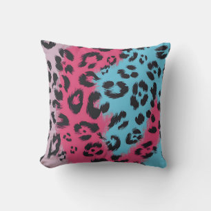 Bold Leopard Print in Colours Design Cushion