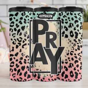 Bold Leopard Print Message Thermal Tumbler