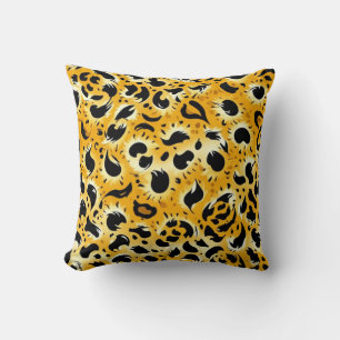 Bold Leopard Print Throw Pillow