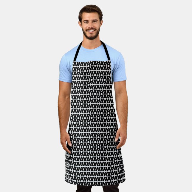 Bold Letter A Pattern Alphabet Apron (Worn)