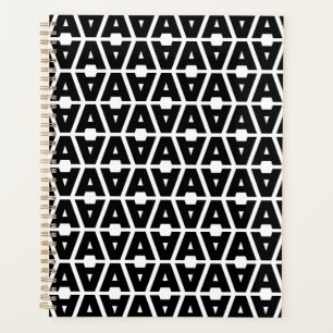 Bold Letter A Pattern Alphabet Planner