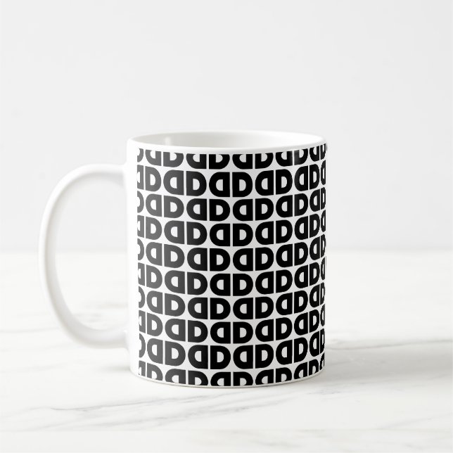 Bold Letter D Pattern Alphabet Coffee Mug (Left)