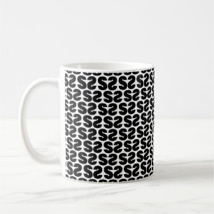 Bold Letter S Pattern Alphabet Coffee Mug