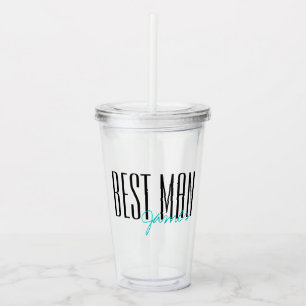 Bold Letters "Best Man" Personalised Wedding Party Acrylic Tumbler