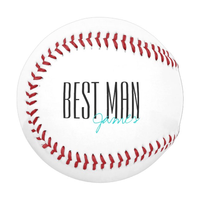 Bold Letters "Best Man" Personalised Wedding Party Baseball (Front Left)