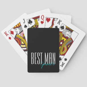 Bold Letters "Best Man" Personalised Wedding Party Playing Cards