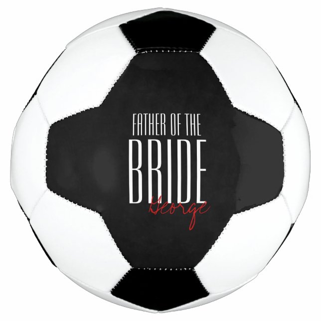 Bold Letters "Father of the Bride" Wedding Party Football (Front)