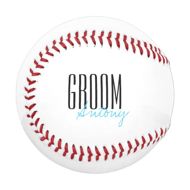 Bold Letters "Groom" Personalised Wedding Party Baseball (Front Left)