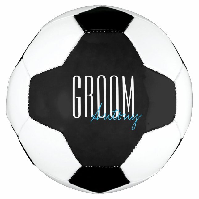 Bold Letters "Groom" Personalised Wedding Party Football (Front)