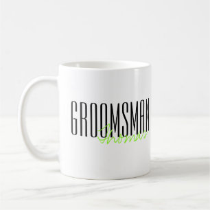 Bold Letters "Groomsman" Custom Wedding Party Coffee Mug