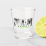 Bold Letters "Groomsman" Custom Wedding Party Shot Glass<br><div class="desc">Personalised gifts for your wedding party.</div>