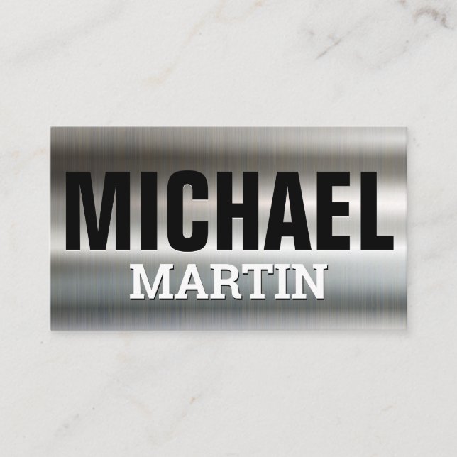 Bold Letters | Metallic Business Card (Front)