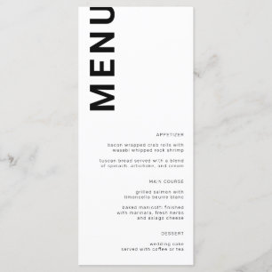 Bold Letters Minimal simple white Wedding Menu