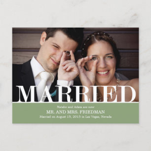 Bold Letters Wedding Announcement Postcard