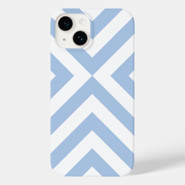 Bold Light Blue and White Chevrons Case-Mate iPhone Case (Back)