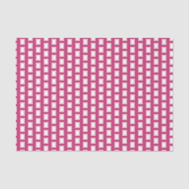 Bold Light Pink and White Funky Retro Tissue Paper (Front)