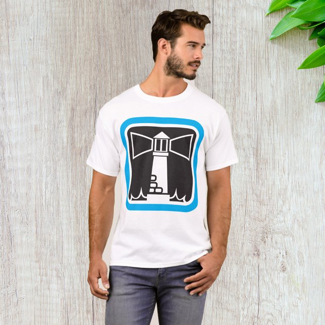 Bold Lighthouse Beacon with Ocean Waves Icon  T-Shirt (Creator Uploaded)