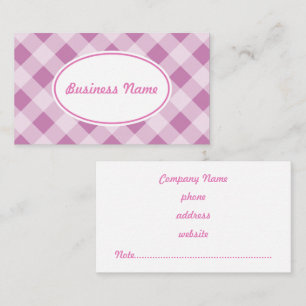 Bold Lilac Gingham Business Card