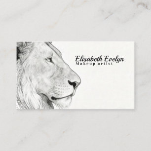 Bold Line Art Lion – Artistic Design Business Card