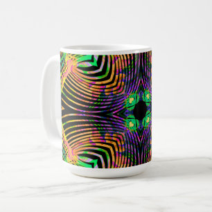 Bold Line Mandala Orange,Green Coffee Mug