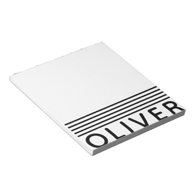 Bold Lined Personalised Name Notepad (Angled)