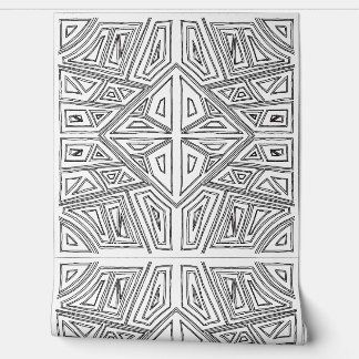 Bold Lines - Symmetrical Tile - White And Black  Wallpaper