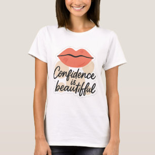 Bold Lip Art with Positive Vibes – Transparent Des T-Shirt