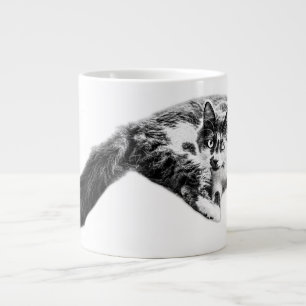 Bold Long‑Tail Cat Portrait Mug