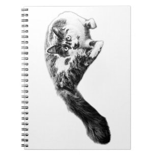 Bold Long‑Tail Cat Portrait Notebook