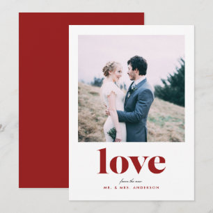 Bold Love Newlywed Photo Valentine's Day Card