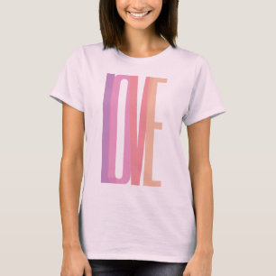 Bold Love Typography in Pastel Colours T-Shirt