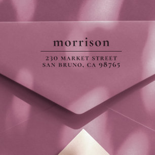 Bold Lowercase Family Name & Return Address Self-inking Stamp