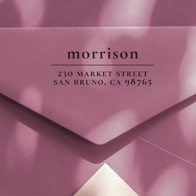 Bold Lowercase Family Name & Return Address Self-inking Stamp (Rubber Stamp Mock-up)