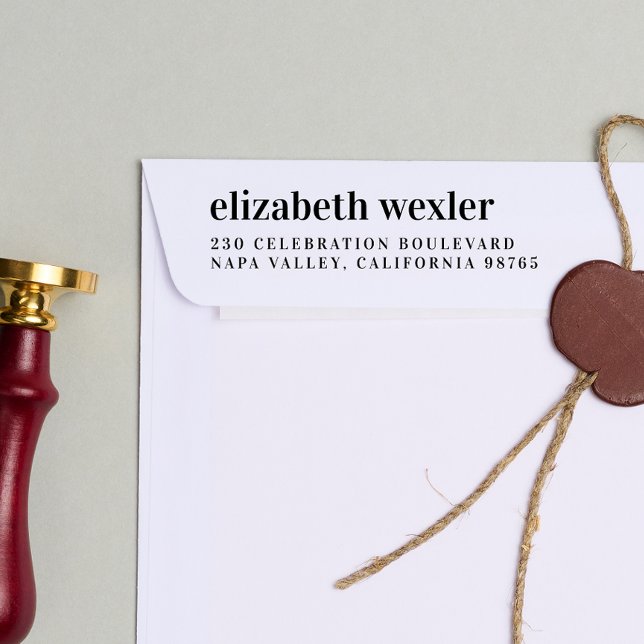 Bold Lowercase Name Personalised Return Address Self-inking Stamp (Rubber Stamp Mock-up)