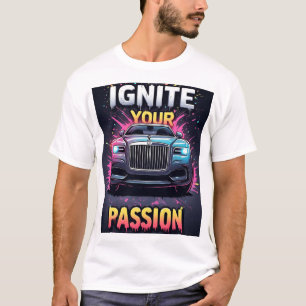 Bold Luxury Car Graphic And Dynamic Colour Splash T-Shirt