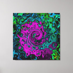 Bold Magenta Abstract Groovy Liquid Art Swirl Canvas Print